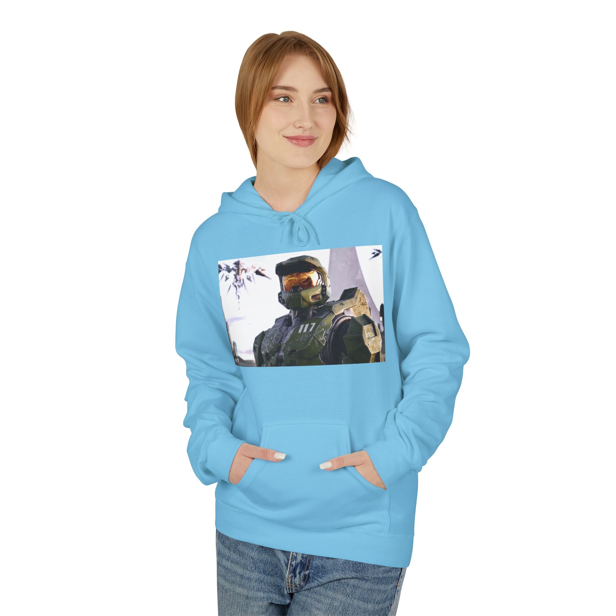 Halo Master Chief Scenic Hoodie – Gamer Sci‑Fi Graphic Sweatshirt