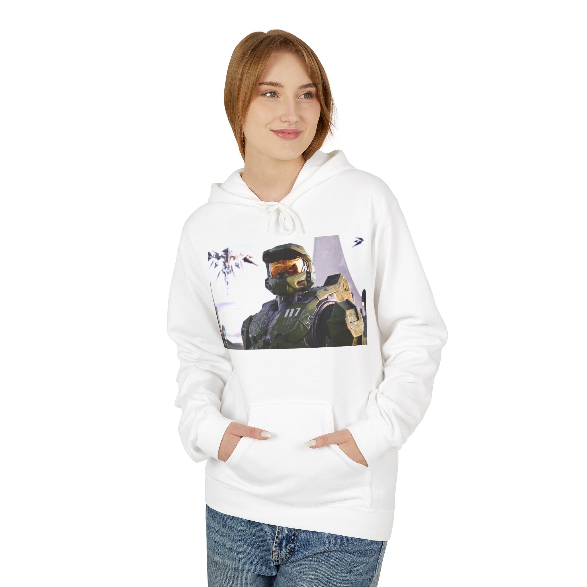 Halo Master Chief Scenic Hoodie – Gamer Sci‑Fi Graphic Sweatshirt